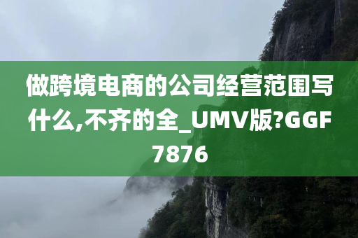 做跨境电商的公司经营范围写什么,不齐的全_UMV版?GGF7876