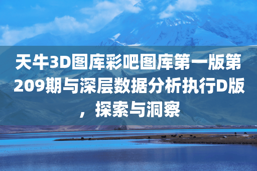 天牛3D图库彩吧图库第一版第209期与深层数据分析执行D版，探索与洞察