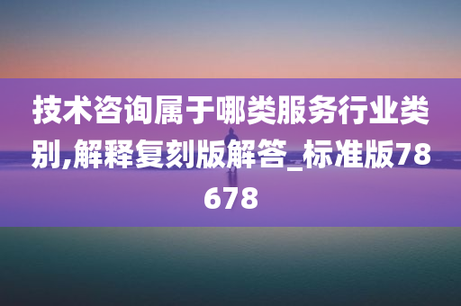 技术咨询属于哪类服务行业类别,解释复刻版解答_标准版78678