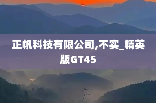 正帆科技有限公司,不实_精英版GT45