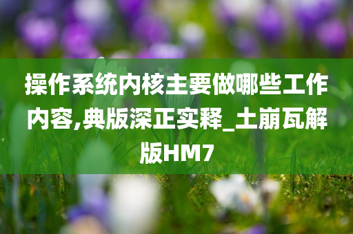 操作系统内核主要做哪些工作内容,典版深正实释_土崩瓦解版HM7