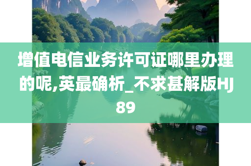 增值电信业务许可证哪里办理的呢,英最确析_不求甚解版HJ89