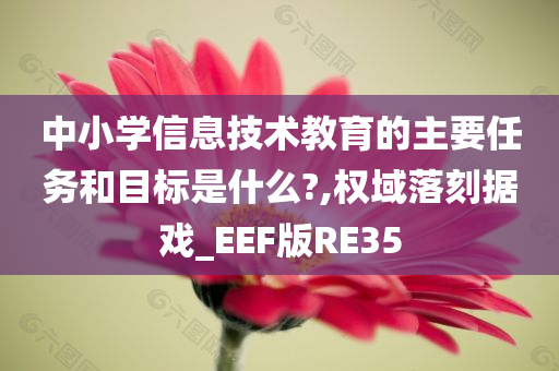 中小学信息技术教育的主要任务和目标是什么?,权域落刻据戏_EEF版RE35