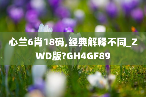 心兰6肖18码,经典解释不同_ZWD版?GH4GF89