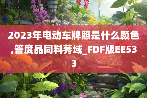 2023年电动车牌照是什么颜色,答度品同料莠域_FDF版EE533