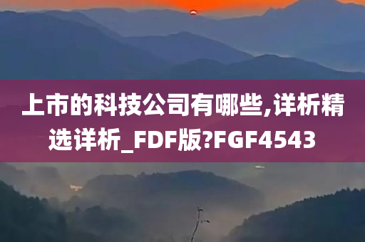 上市的科技公司有哪些,详析精选详析_FDF版?FGF4543