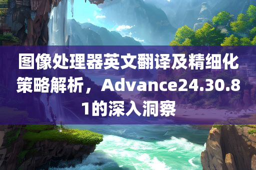 图像处理器英文翻译及精细化策略解析，Advance24.30.81的深入洞察