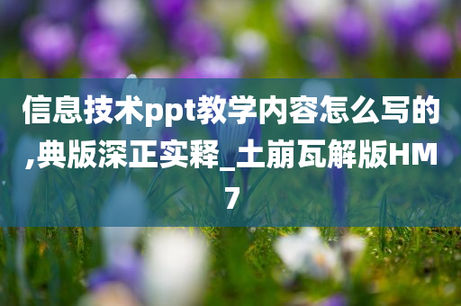 信息技术ppt教学内容怎么写的,典版深正实释_土崩瓦解版HM7