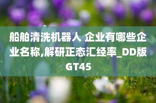 船舶清洗机器人 企业有哪些企业名称,解研正态汇经率_DD版GT45