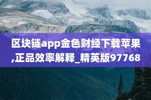 区块链app金色财经下载苹果,正品效率解释_精英版97768