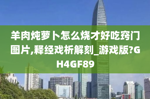 羊肉炖萝卜怎么烧才好吃窍门图片,释经戏析解刻_游戏版?GH4GF89