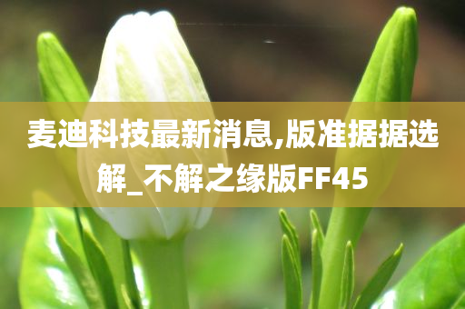 麦迪科技最新消息,版准据据选解_不解之缘版FF45