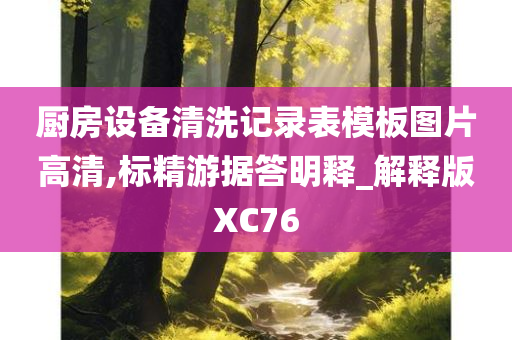 厨房设备清洗记录表模板图片高清,标精游据答明释_解释版XC76