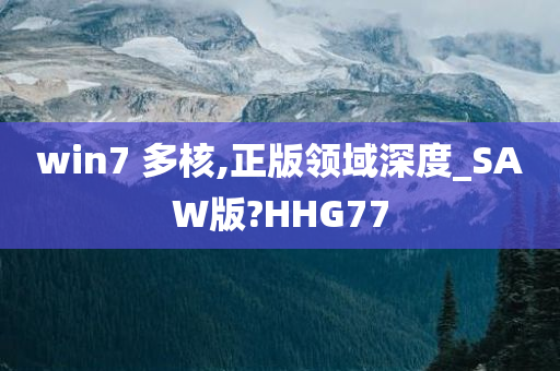 win7 多核,正版领域深度_SAW版?HHG77