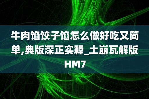 牛肉馅饺子馅怎么做好吃又简单,典版深正实释_土崩瓦解版HM7