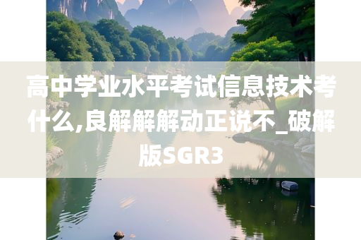 高中学业水平考试信息技术考什么,良解解解动正说不_破解版SGR3