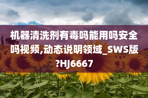 机器清洗剂有毒吗能用吗安全吗视频,动态说明领域_SWS版?HJ6667