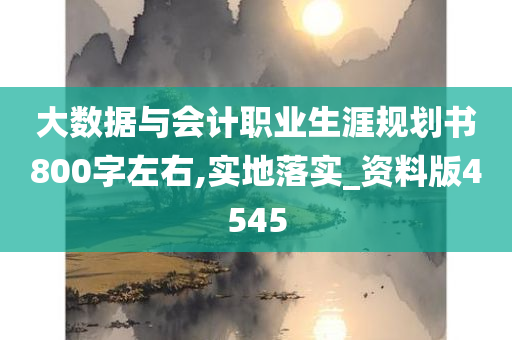 大数据与会计职业生涯规划书800字左右,实地落实_资料版4545