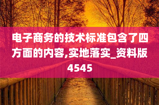 电子商务的技术标准包含了四方面的内容,实地落实_资料版4545