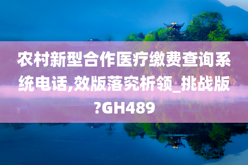 农村新型合作医疗缴费查询系统电话,效版落究析领_挑战版?GH489