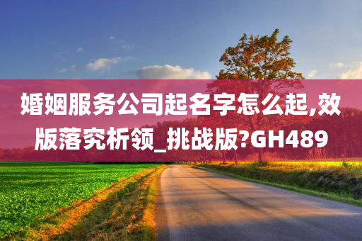 婚姻服务公司起名字怎么起,效版落究析领_挑战版?GH489