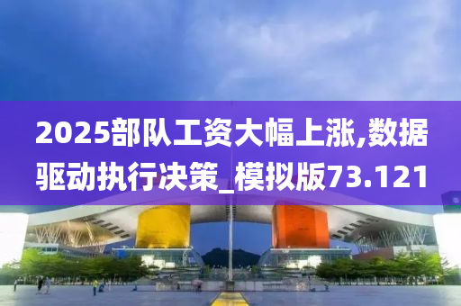 2025部队工资大幅上涨,数据驱动执行决策_模拟版73.121