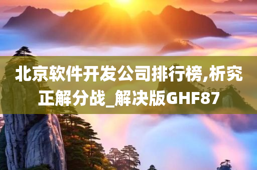 北京软件开发公司排行榜,析究正解分战_解决版GHF87