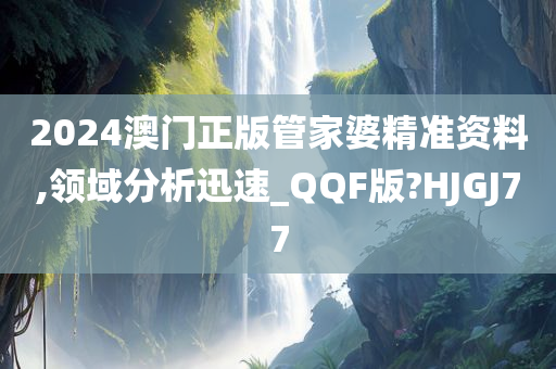 2024澳门正版管家婆精准资料,领域分析迅速_QQF版?HJGJ77