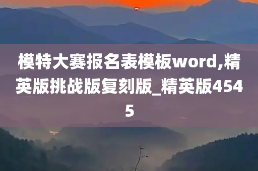 模特大赛报名表模板word,精英版挑战版复刻版_精英版4545