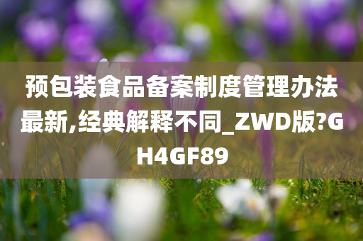 预包装食品备案制度管理办法最新,经典解释不同_ZWD版?GH4GF89