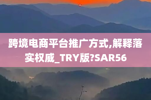 跨境电商平台推广方式,解释落实权威_TRY版?SAR56