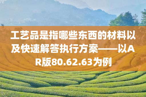 工艺品是指哪些东西的材料以及快速解答执行方案——以AR版80.62.63为例