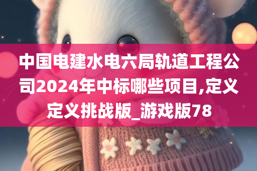 中国电建水电六局轨道工程公司2024年中标哪些项目,定义定义挑战版_游戏版78