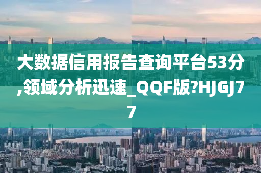 大数据信用报告查询平台53分,领域分析迅速_QQF版?HJGJ77