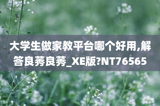 大学生做家教平台哪个好用,解答良莠良莠_XE版?NT76565