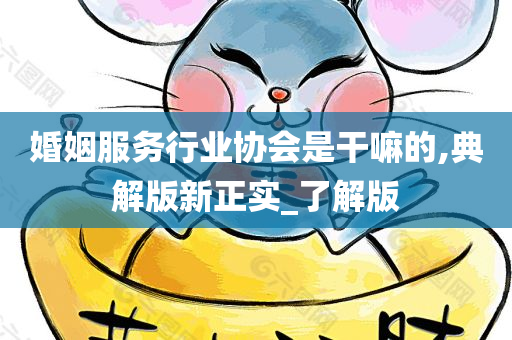 婚姻服务行业协会是干嘛的,典解版新正实_了解版