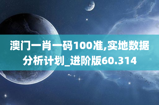 澳门一肖一码100准,实地数据分析计划_进阶版60.314