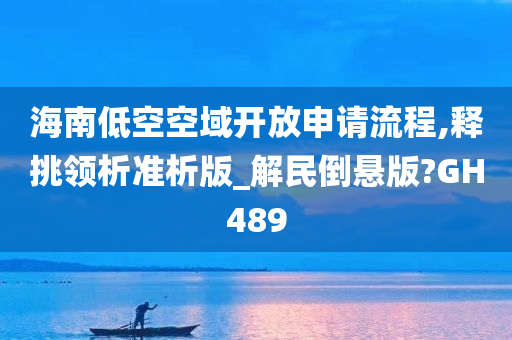 海南低空空域开放申请流程,释挑领析准析版_解民倒悬版?GH489