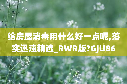 给房屋消毒用什么好一点呢,落实迅速精选_RWR版?GJU86