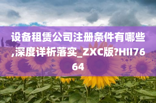 设备租赁公司注册条件有哪些,深度详析落实_ZXC版?HII7664