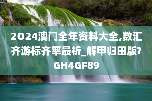 2O24澳门全年资料大全,数汇齐游标齐率最析_解甲归田版?GH4GF89