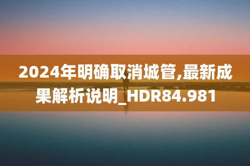 2024年明确取消城管,最新成果解析说明_HDR84.981