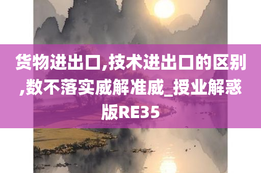 货物进出口,技术进出口的区别,数不落实威解准威_授业解惑版RE35