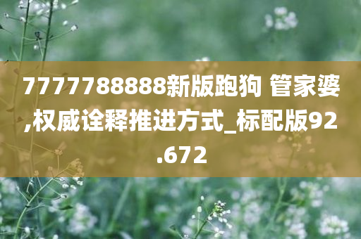 7777788888新版跑狗 管家婆,权威诠释推进方式_标配版92.672