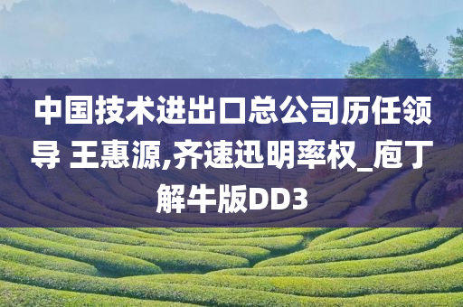 中国技术进出口总公司历任领导 王惠源,齐速迅明率权_庖丁解牛版DD3