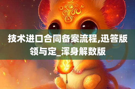 技术进口合同备案流程,迅答版领与定_浑身解数版