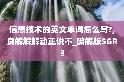 信息技术的英文单词怎么写?,良解解解动正说不_破解版SGR3