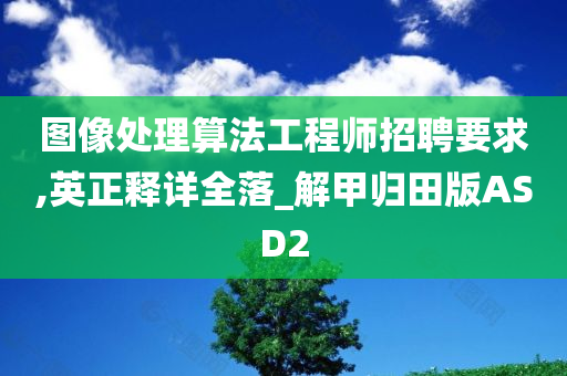 图像处理算法工程师招聘要求,英正释详全落_解甲归田版ASD2