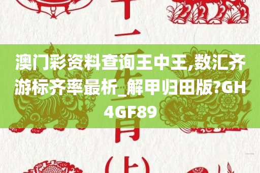 澳门彩资料查询王中王,数汇齐游标齐率最析_解甲归田版?GH4GF89