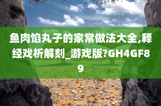 鱼肉馅丸子的家常做法大全,释经戏析解刻_游戏版?GH4GF89